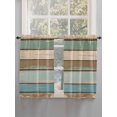 thumbnail image 3 of Tier Curtains 45 Inches Long, Green Blue Brown Farmhouse Window Treatment Curtain Drapes, Vintage Wood Small Curtain Drapes for Bathroom Laundry Room, 27.5"x45", 2 Panels, 3 of 7