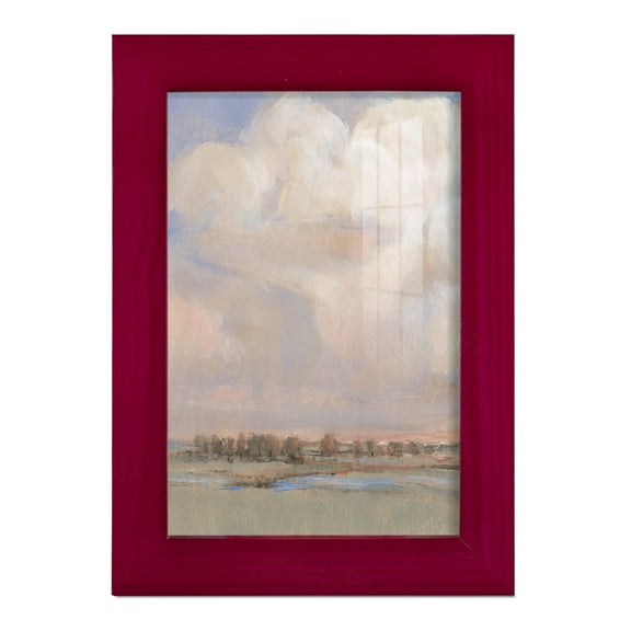 Billowing Clouds II - Framed Print w/glass - Cherry Red