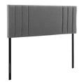 thumbnail image 2 of Modern Sleep Frazier Channel Tufted Upholstered Headboard, Gray and King, 2 of 11