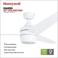 thumbnail image 5 of Honeywell Eamon 52" Modern Bright White Remote Control Ceiling Fan with Integrated LED Light, 3 Blade, 5 of 10