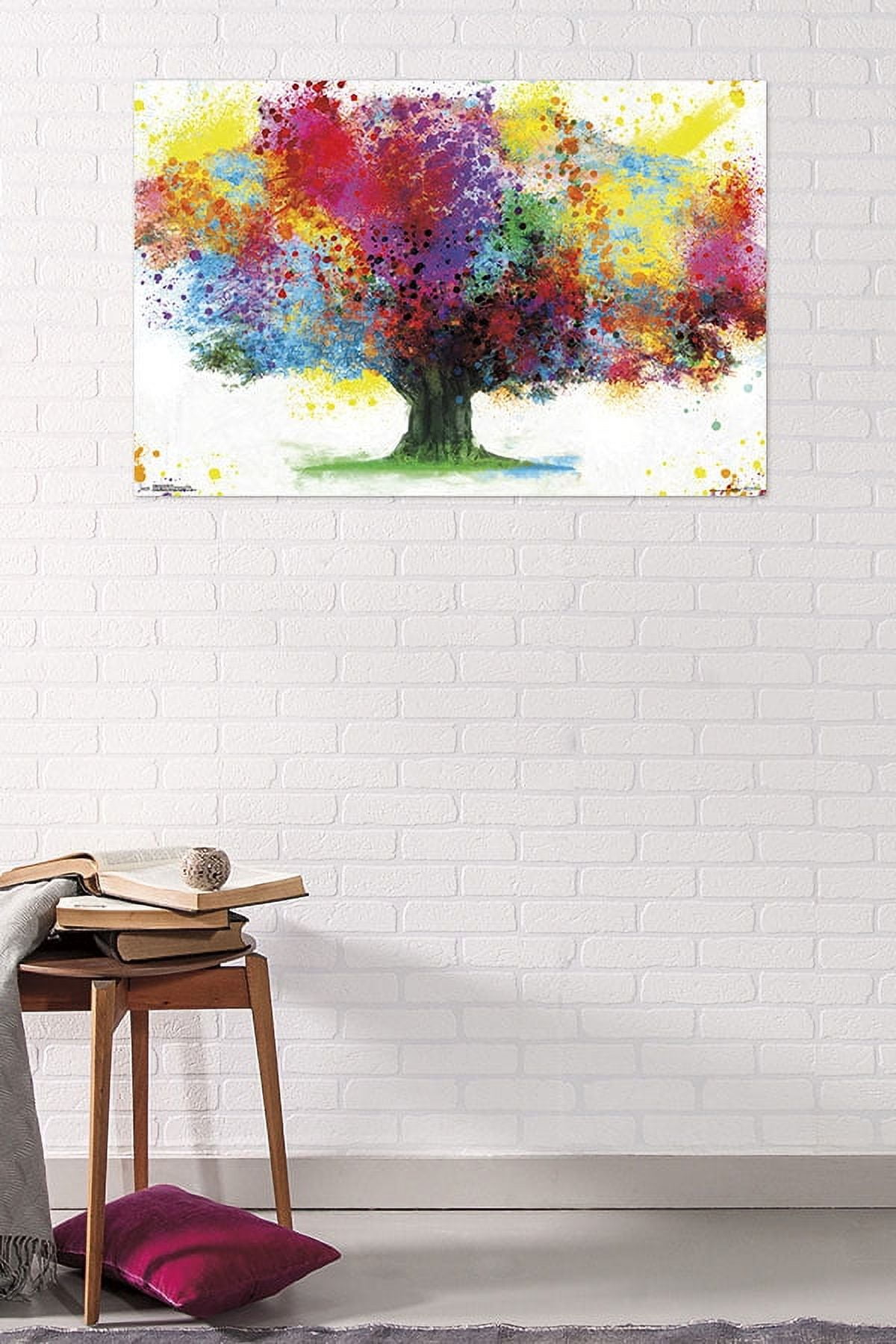 Color Bursting Tree Wall Poster, 22.375" x 34"