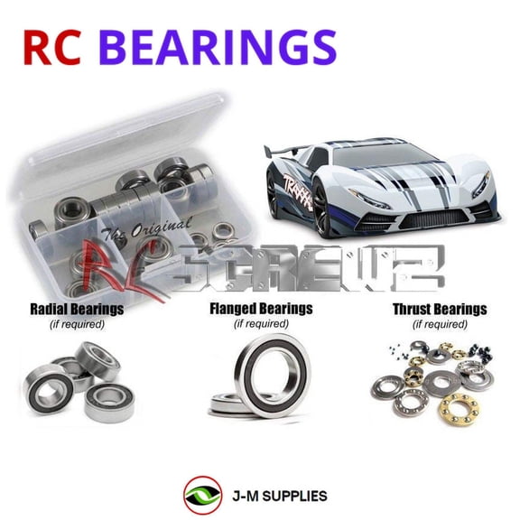 RCScrewZ Rubber Shielded Bearing Kit tra075r for Traxxas XO-1 Supercar 1/7 TSM Ed. 64077-3 | SET