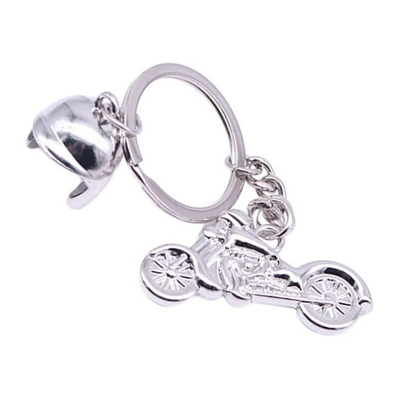 KALLORY 3D Mini Motorcycle Key Chain Gift for Key Storage Made by Metal in Silver Color