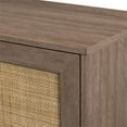 thumbnail image 3 of 58" 2 Door Wood and Rattan TV Stand - Driftwood, 3 of 6