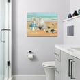 thumbnail image 5 of Beach Sea Turtle Wall Art Coastal Ocean Pictures Wall Decor Nautical Seascape Canvas Paintings Modern Artwork Home Decoration for Bathroom Living Room Bedroom Office Framed 16"x12", 5 of 6