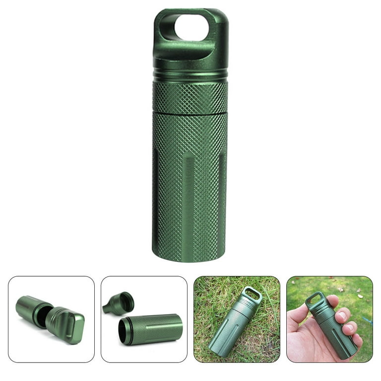 2 Pieces Medicine Case Metal Pill Organizer Outdoor Box Water Proof  Container Aluminum Alloy Travel