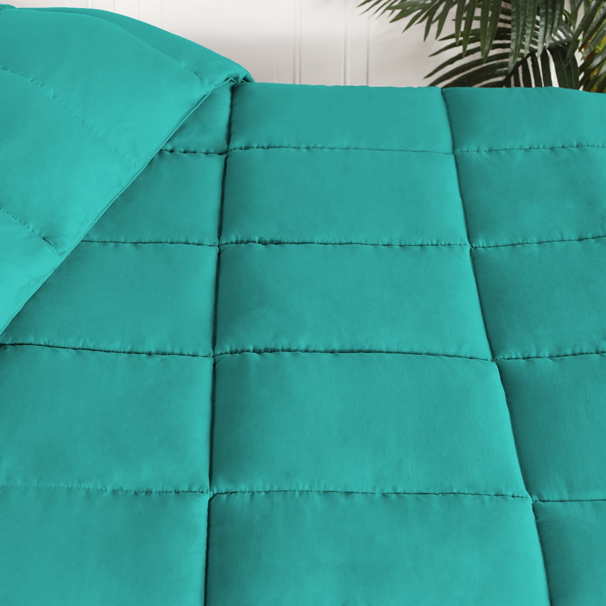 BNM Solid Comforter Down Alternative Bedding, King, Turquoise