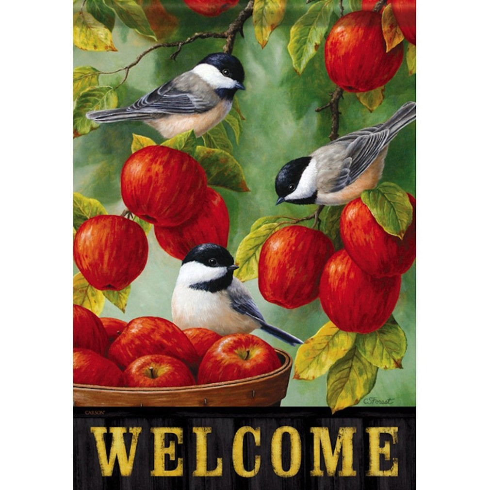 Carson Apple Harvest Chickadees Garden Flag 45727 By Carson Flag Trends