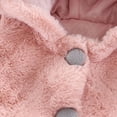 thumbnail image 4 of HAiming Girls Fleece Jackets Warm Thermal Cute Hooded Trendy Bow Button down Coats Fall Winter Loungewear with Pockets, 4 of 6