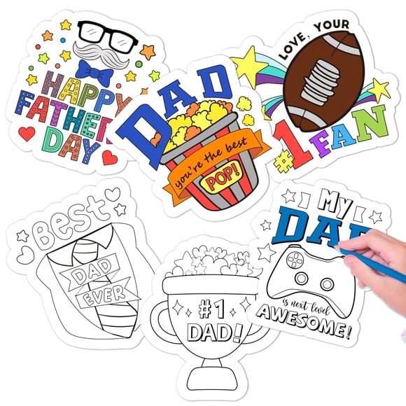 Tarjeta para el Día del Padre FMUIMShouwo Colorea Your Own Kids, 24 unidades