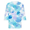 thumbnail image 4 of Chemises à Manches Longues pour Femmes Grande Taille Chemises d'Été à Manches Longues Col en V Hauts Décontractés Blouse Imprimée Régulière Chemises à Manches Longues pour Femmes Hauts d'Été Tendance 2023 Hauts pour Femmes, 4 of 5