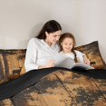 thumbnail image 4 of Castle Fairy Rustic Wood Plank Deer Full Size Comforter Sets 3-Piece for Boys,Fall Jungle Animal Bedding Comforter Set,Sepia Brown Black,Black Reversible,1 Comforter and 2 Pillowcases, 4 of 6