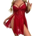 thumbnail image 2 of OKBOP Maternity Dresses-Skater Sexy Gauze Perspective Pajamas Lace Embroidery Suspender Nightdress Home Clothes,Spring Women Dress Clearance, 2 of 9