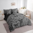 thumbnail image 3 of Homewish Gothic Skull 7-Piece Twin Bedding Sets,Cute Deer Fox Bedding Comforter Set,Gray Black Sheet Sets For Adults,Super Cozy Room Decor Reversible, 3 of 8