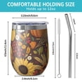 thumbnail image 5 of 12oz Stemless Wine Tumblers Fall Pumpkins Sunflowers Autumn Pattern Vacuum Insulated Stainless Steel Travel Tumbler Cups Mug with Lid and Straw for Champaign,Cocktail,Beer with Cleaning Brush, 5 of 5