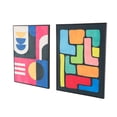 thumbnail image 6 of 25" x 33" Geometric Framed Wall Art with Black Frame, by DecMode (2 Count), 6 of 9