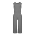 thumbnail image 5 of SDNall Jumpsuits for Sleeveless Pocket Solid Color Loose Straight Pants Fashion Romper Pants Summer Outfits for Women (Gray, Sizes S-XXXXL), 5 of 9