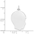 thumbnail image 4 of Solid Gold 14k White Plain Medium.035 Depth Facing Right Engravable Boy Charm - 27mm, 4 of 6