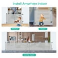 thumbnail image 4 of Sunnycome Retractable Baby Gate,Mesh Dog Gate,126" Wide Extends up to 33"Tall,Child Safety Gate for Doorways,Stairs,Hallways,Indoor Outdoor Gray, 4 of 8