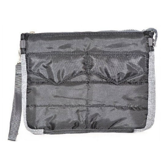Quilted 10" Tablet Case/Carry Bag with Wrist Strap in Black/Gray