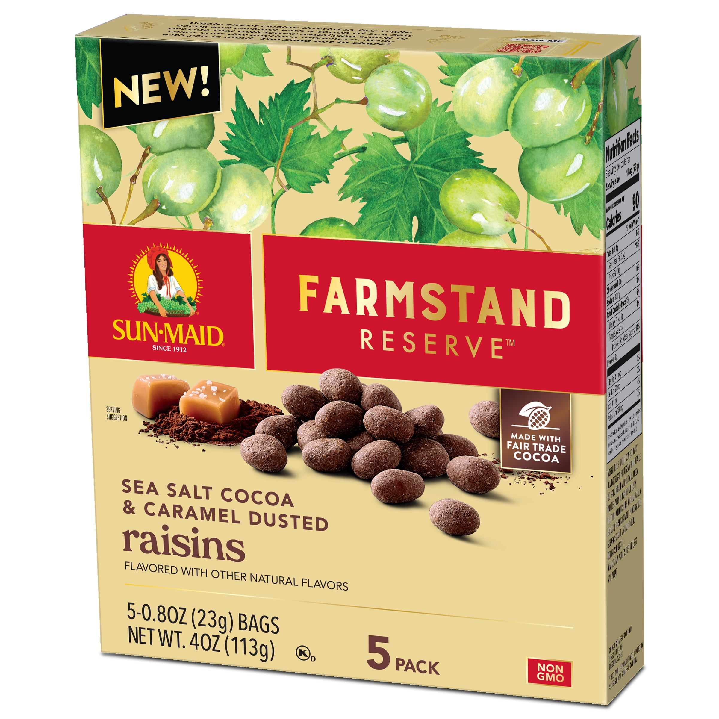 Sun-Maid Sea Salt Cocoa Caramel Dusted Raisins 0.8oz Bag, Dried
