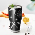 thumbnail image 3 of 30oz Black Halloween Bat Spider Pattern Tumblers Stainless Steel Tumbler with Lid and Straw,Vacuum Insulated Double Wall Travel Tumbler Cups Mug with Cleaning Brush for Coffee,Tea, 3 of 7