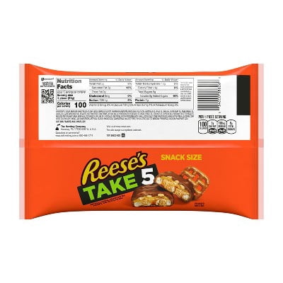 Reese's Take 5 Pretzel, Caramel, Peanut Butter, Chocolate Snack Size Candy Bars - 11.25oz