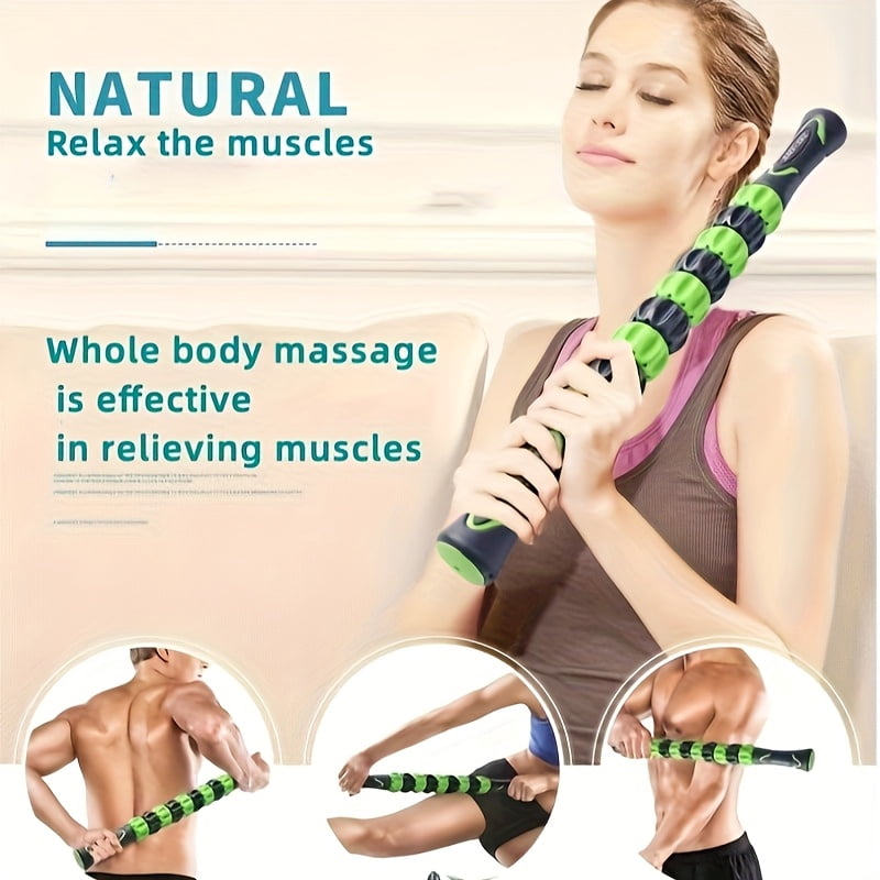 1pc Muscle Fascia Release Muscle Roller Stick for Athletes - Reduces Soreness, Tightness and Pain - Ideal Choice for Physical Relax and Recovery-Green