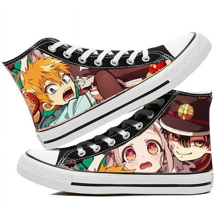 

Unisex Anime Toilet-bound Hanako-kun Fashion Sneakers Toilet-bound Hanako-kun Luffy High Top Canvas Shoes Cosplay Lace-Up Casual Comfortable Trainers