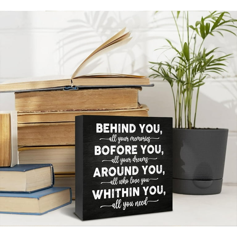 Maya Angelou Quote Wood Box Sign - 6x6 Inch Desk Decor For Home Office Inspiration