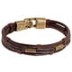 thumbnail image 1 of Fiudx Brazalete de Cuero, Brazalete Dorado, Pulsera de Acero Inoxidable, Accesorio de Moda para Hombre, Ropa Informal Formal, Mejora Tu Estilo Diario, Cuero Sintético de Primera Calidad, Talla 19 Cm., 1 of 5
