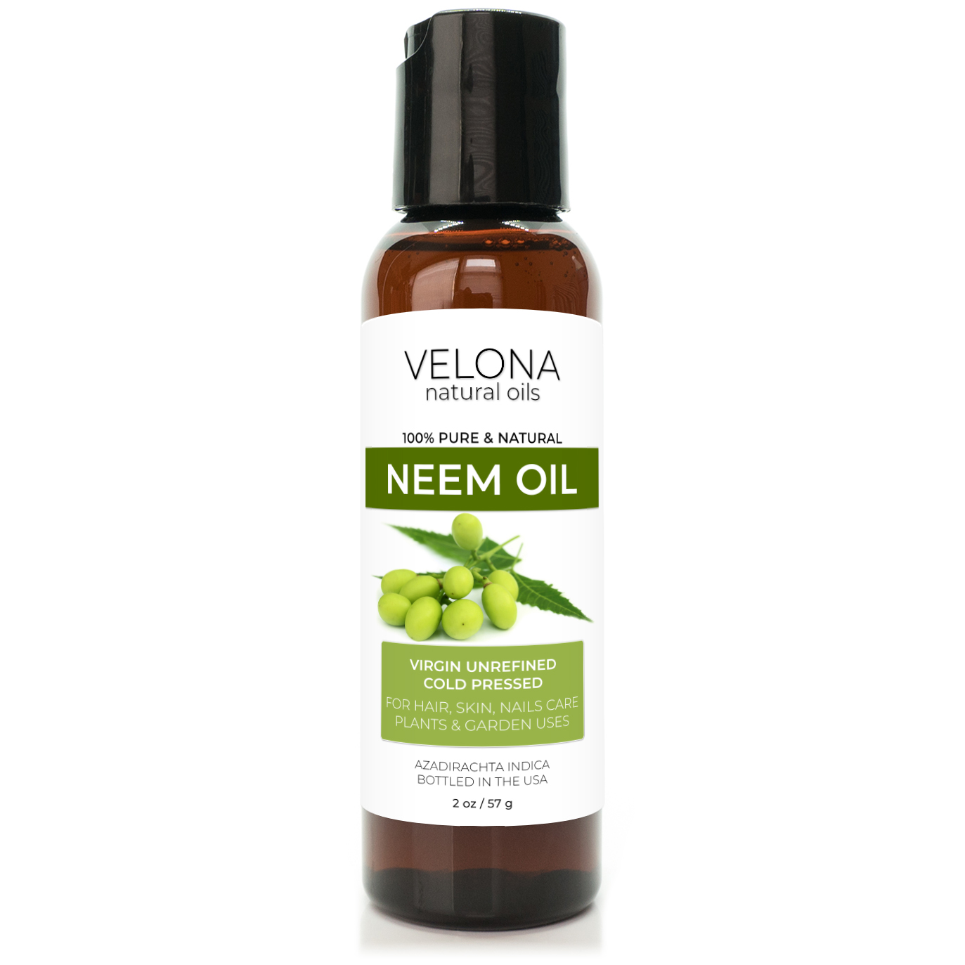 100 NEEM Oil by Velona All Natural, Virgin, Cold Pressed Oil Great