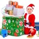 thumbnail image 2 of Bolsas de botín de regalo de regalo de Navidad ecológicas personalizadas con soluciones decorativas de envoltura de regalos con impresión de logotipo de Feliz Navidad, 2 of 3
