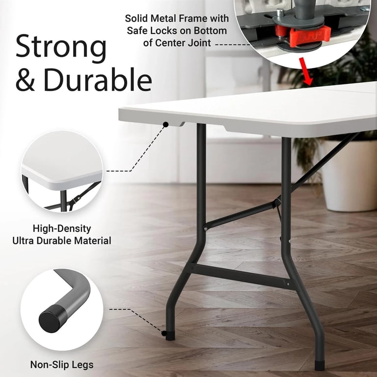 COLIBYOU 6' Folding Table Portable Plastic Indoor Outdoor