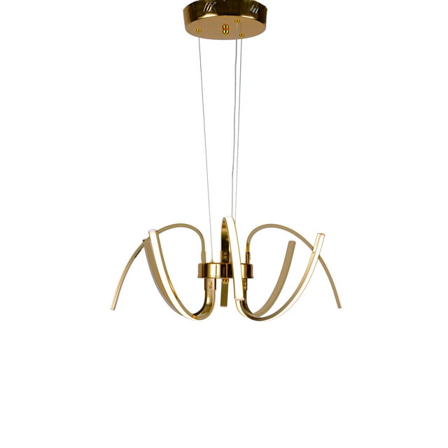Bethel Canada TR05 Lustre de Plafond à LED Doré 18 Pouces Lumière Suspendue Moderne