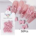 thumbnail image 3 of Pegatinas acrílicas 3D con lazo para decoración de uñas, accesorios para manicura profesional coreana, 50 piezas, 3 of 4