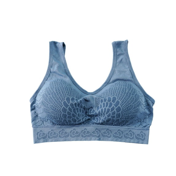 dmqupv Push Up Bras for Women Plus Size Women's One Fab Fit T-shirt Bra, Lightly-lined Underwire Bra, Racerback Bras for Women Blue One Size