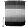 thumbnail image 2 of Shower Curtains for Bathroom, Black Gray Waterproof Fabric Shower Curtain, Farmhouse Vintage Gradient Wooden Plank Decorative Bathroom Curtain for Bathtub, 36"x72", No Hooks Included, 2 of 9