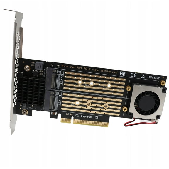 PCI PCIe X8 to 2x Adapter for Fast M.2 NVMe Expansion Card