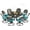 Ocean Blue, variant on MEETWARM Outdoor 9-Piece Patio Dining Set, All-Weather Cast Aluminum Patio Conversation Set- 8 Cushioned Swivel Rocker, 61" Round Patio Dining Table w/Detachable Lazy Susan/Umbrella Hole, Dark Bronze