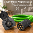 7 Way Trailer Plug Extension Cord 12 Ft 7 Pin Round Wiring Harness ...