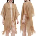 thumbnail image 5 of MESSUEN Fringe Shawl Sheer Shawl Summer Shawls for Women Lightweight Woman Scarf Womens Capes and Shawls Women Scarves Lady Scarf Gold 1 One Size, 5 of 9