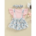 thumbnail image 4 of Kiapeise Baby Girl Easter Outfit Newborn Bunny Dress Floral Romper Ruffle Onesie Suspender Shorts Jumpsuit Cute Clothes, 4 of 9