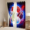 thumbnail image 3 of Erosebridal Teens Basketball Soccer Football Baseball Blackout Curtains Set of 2 (52x84 Each),Sport Theme Hexagon Window Curtains for Boys Girls,Super Cozy Room Decor, 3 of 6