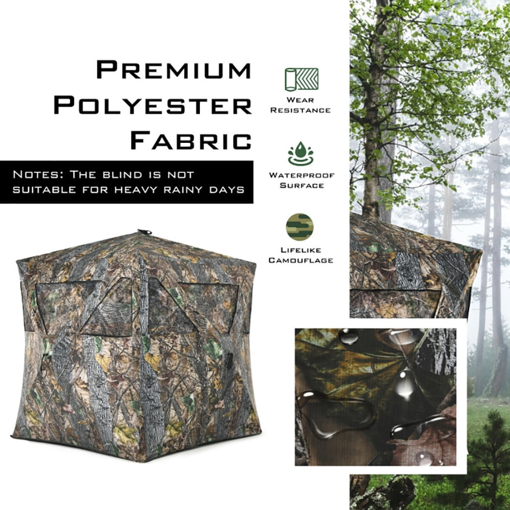 Aimee Lii 3 Person Portable Pop-Up Ground Hunting Blind with Tie, Outdoor Camping Hiking Tent Aimee Lii 3 Person Portable Pop-Up Ground Hunting Blind with Tie, Outdoor Camping Hiking Tent