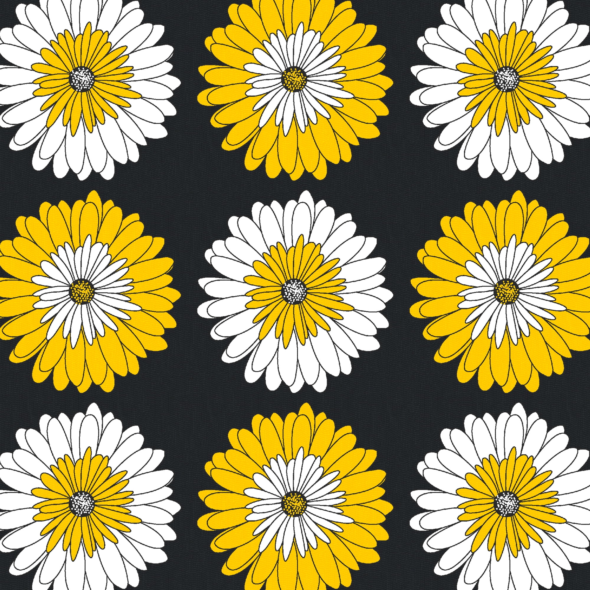 Create It 18"x21" Cotton Daisy Precut Sewing & Craft Fabric, Black 10 Pieces