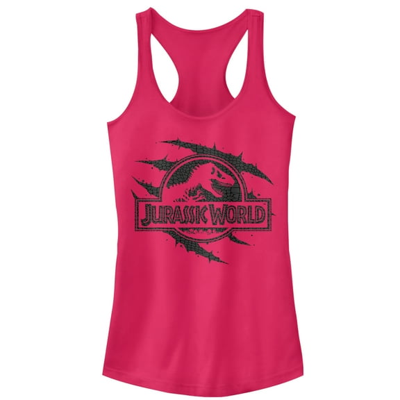Junior's Jurassic World: Fallen Kingdom Logo Scales Slash  Racerback Tank Top Dark Pink Small