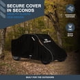 thumbnail image 7 of North East Harbor 600D All-Weather Outdoor Storage UTV Covers, 2 Seater,  Fits Up to 120" L Roll Cage, Windproof & Waterproof, with Heavy-Duty Straps & Tension Panels, Black with Reflective Strips, 7 of 7