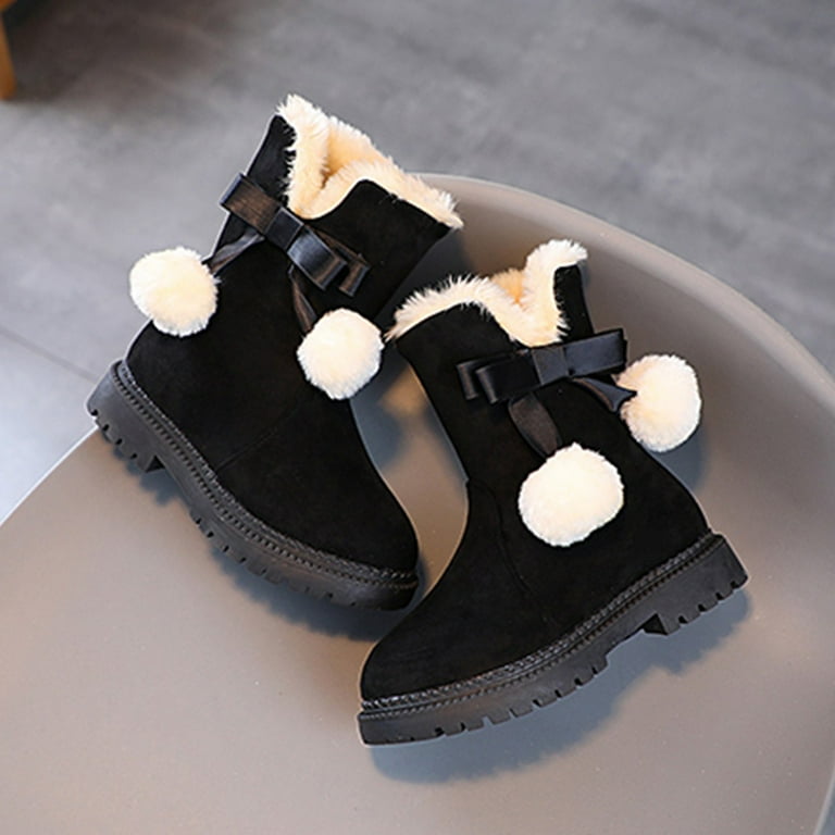 Toddler girl top black winter boots