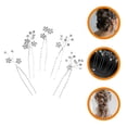 thumbnail image 3 of 5 horquillas para el pelo con flores para novia, horquillas para el pelo con diamantes de imitación para boda, tocado de graduación, joyería, 3 of 7